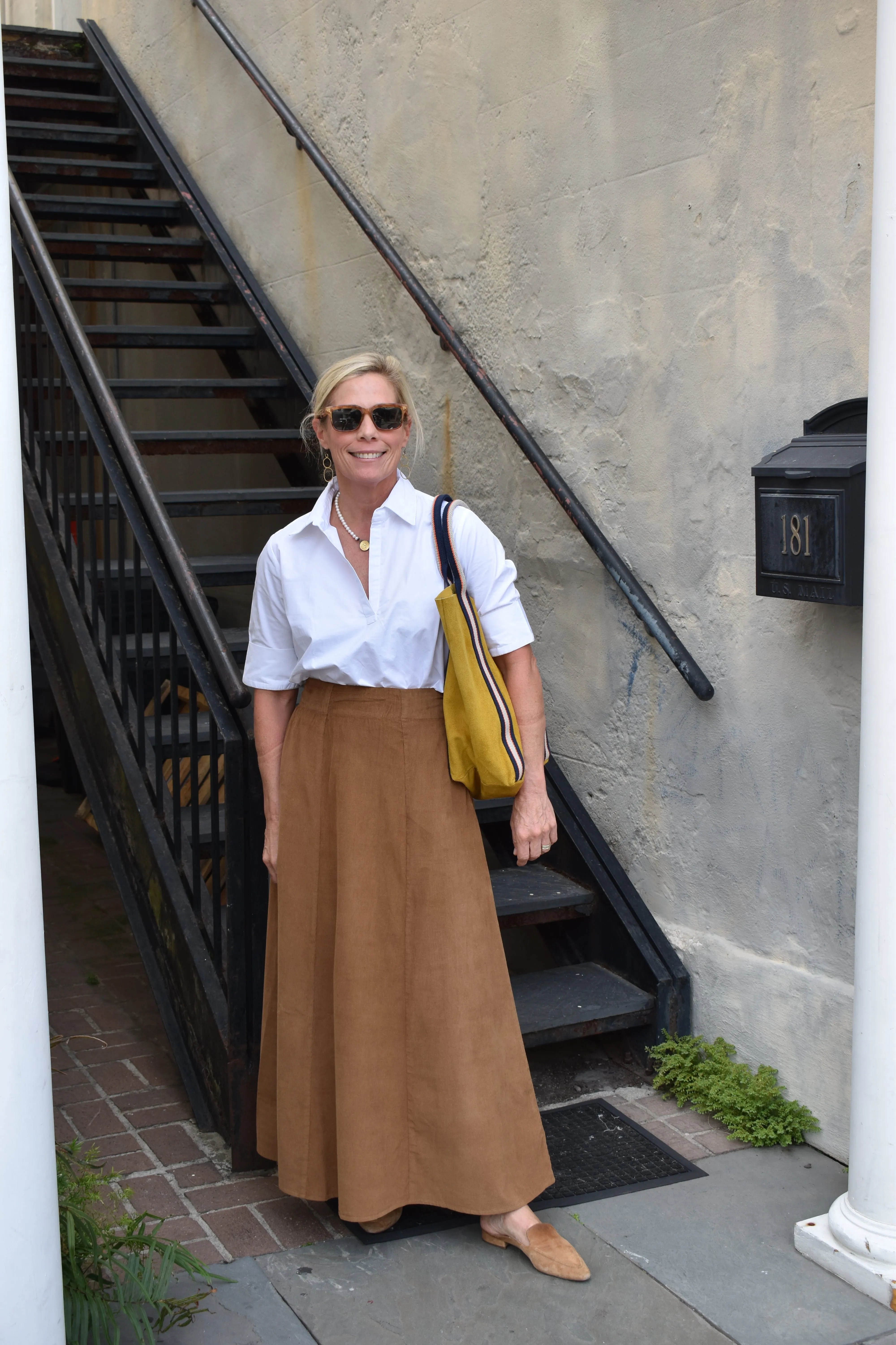 Hanley Midi Skirt Brown Corduroy