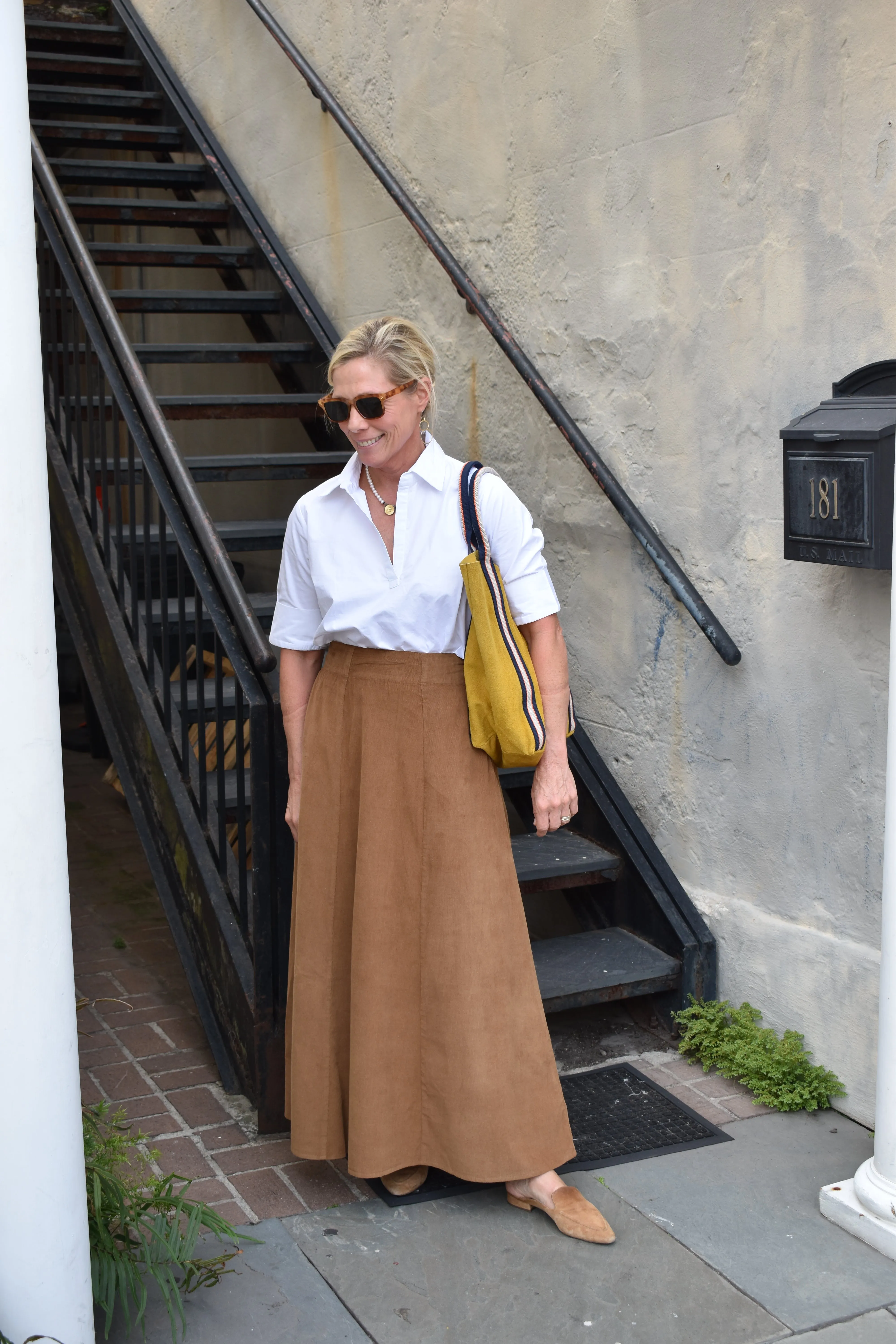 Hanley Midi Skirt Brown Corduroy