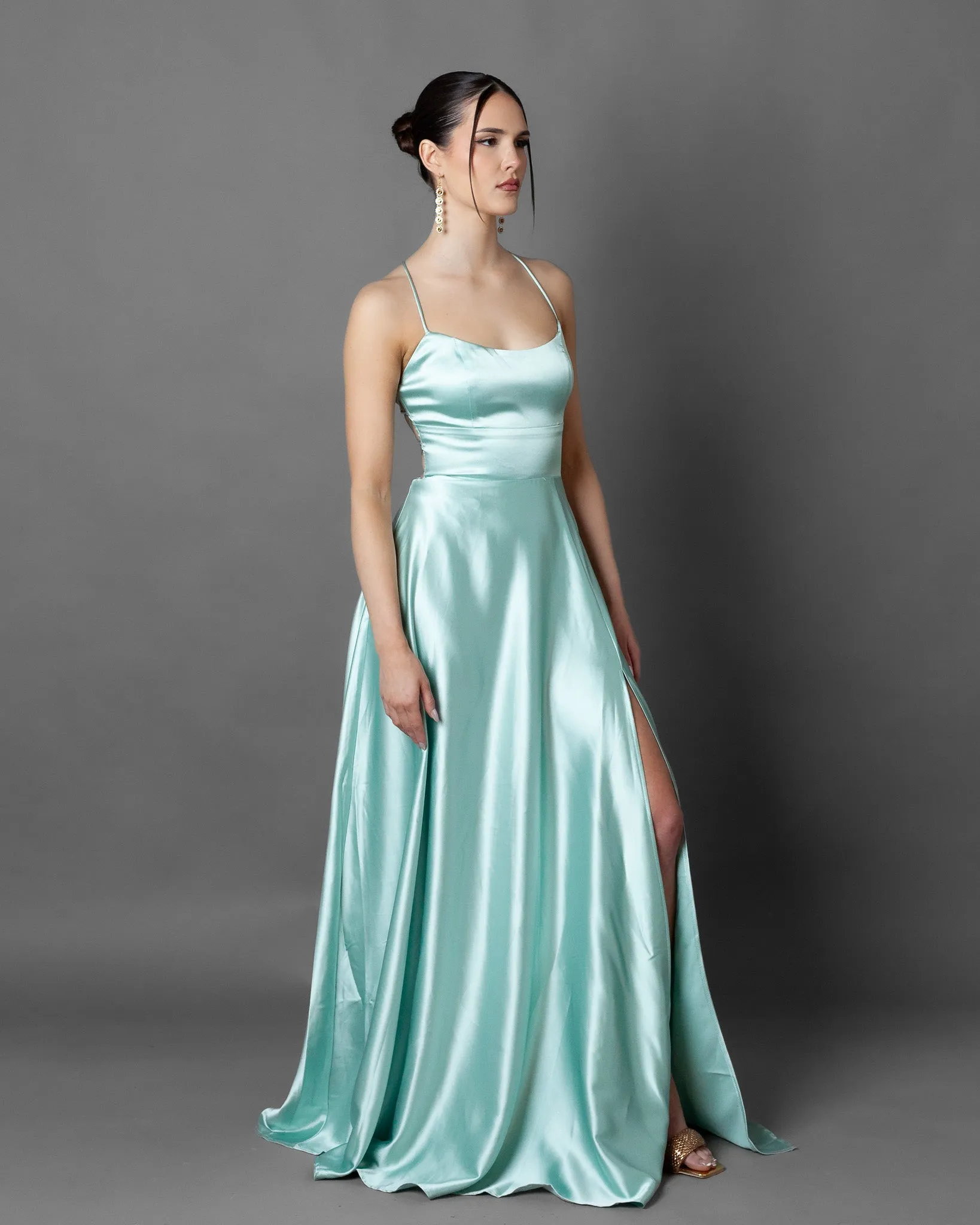Hanoi Silky Maxi Dress   Thigh slit