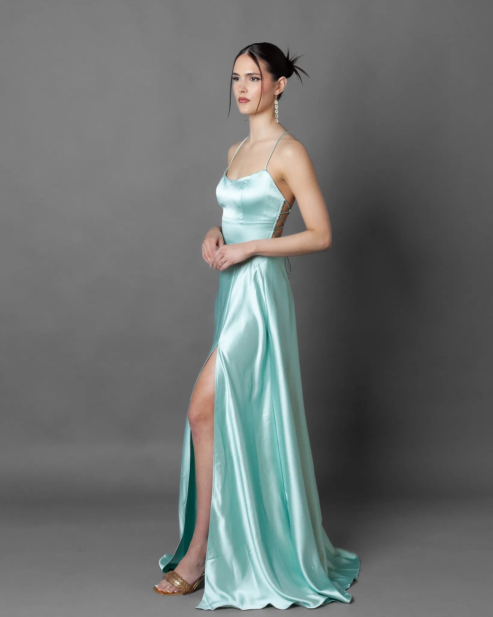 Hanoi Silky Maxi Dress   Thigh slit