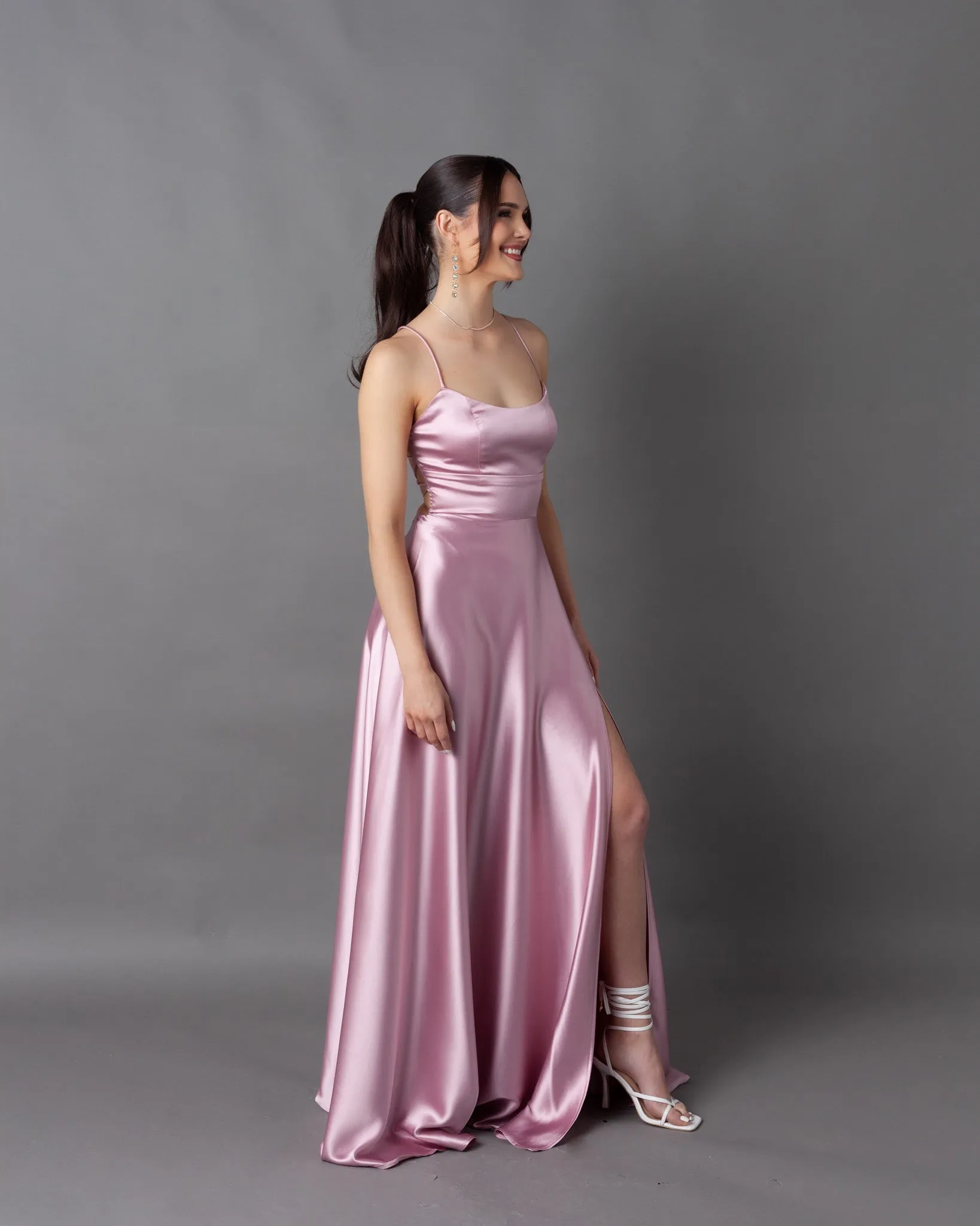 Hanoi Silky Maxi Dress   Thigh slit