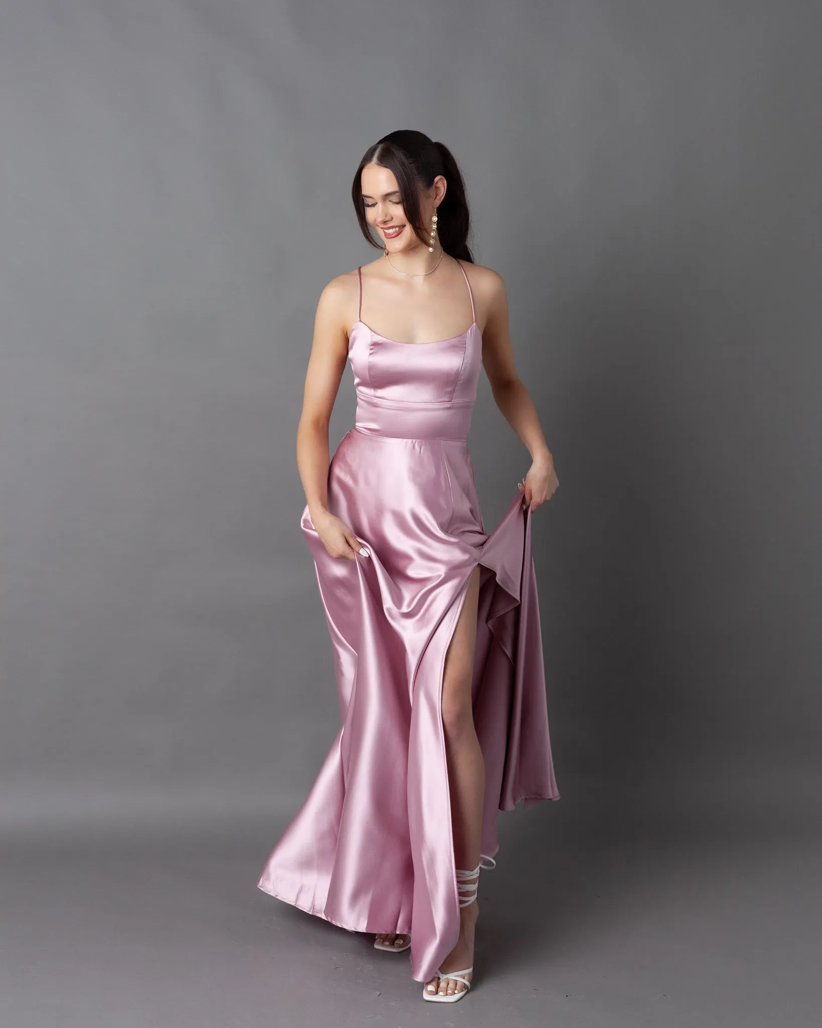 Hanoi Silky Maxi Dress   Thigh slit