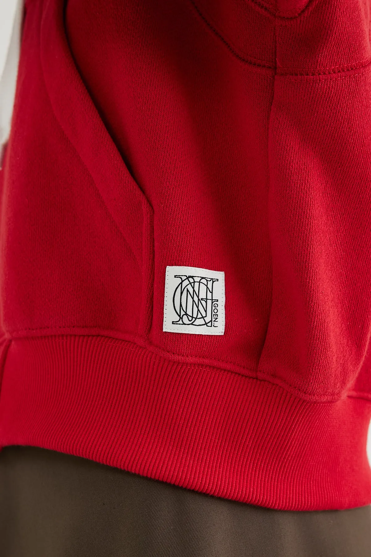 Hooded high-neck track jacket