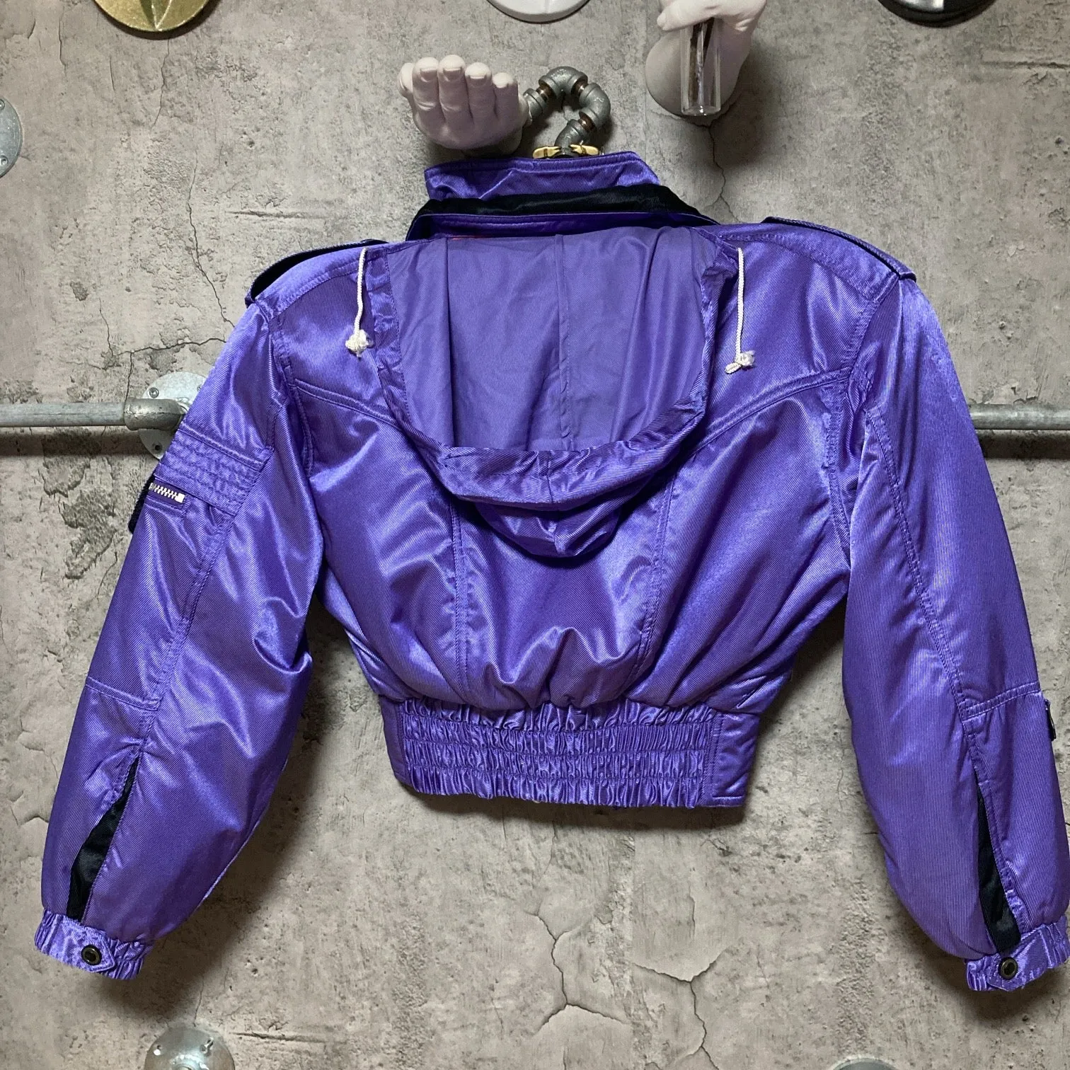 hooded ski jacket snowboard windex pro purple black