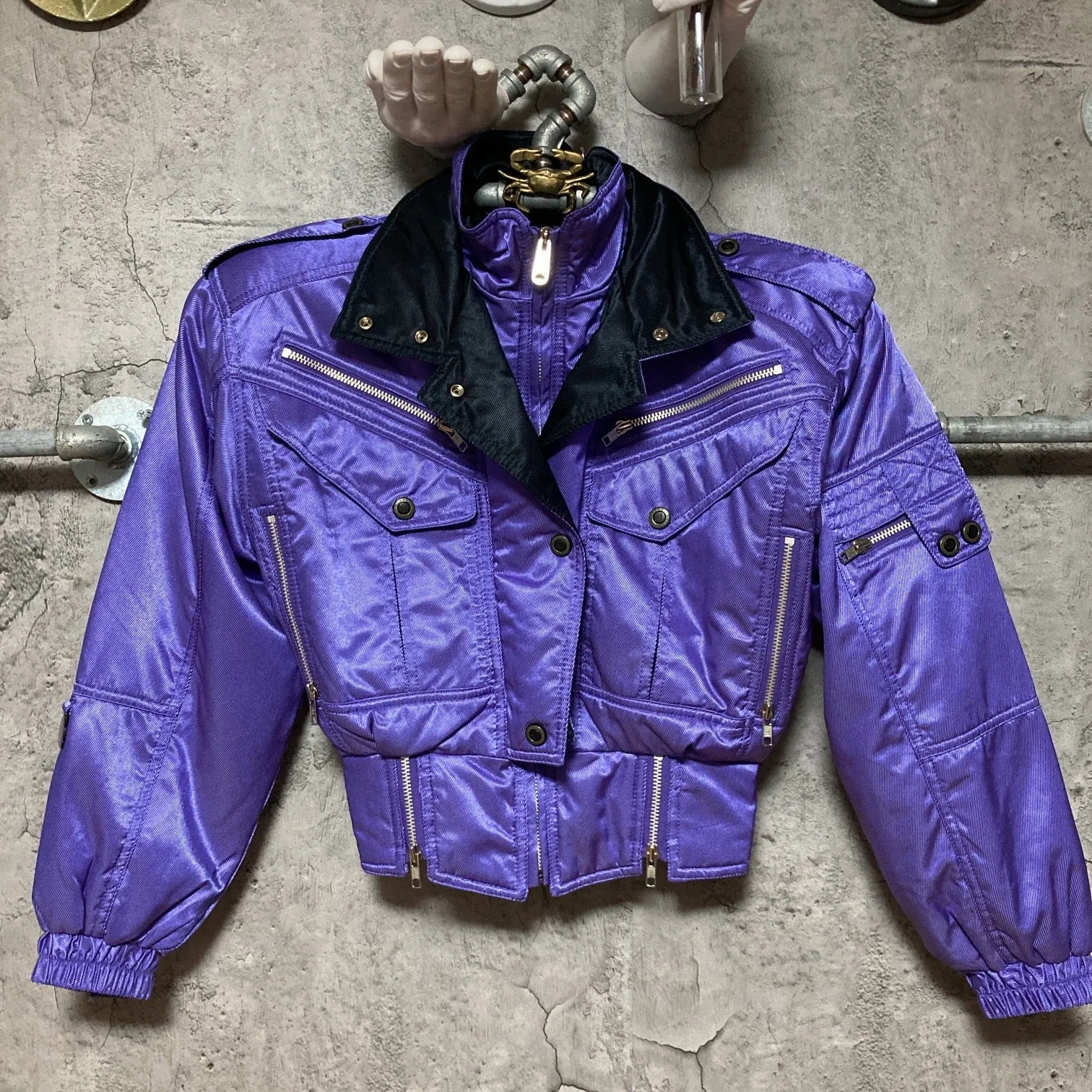 hooded ski jacket snowboard windex pro purple black