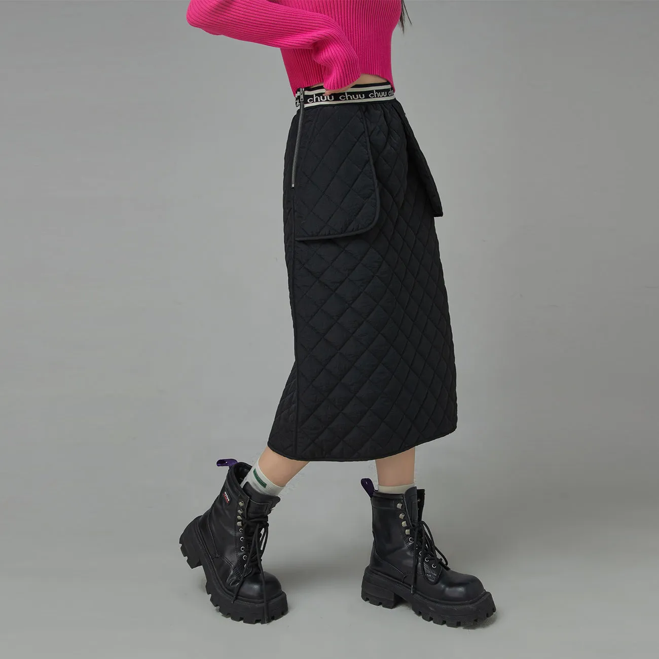 I Love This Record Quilted Skirt