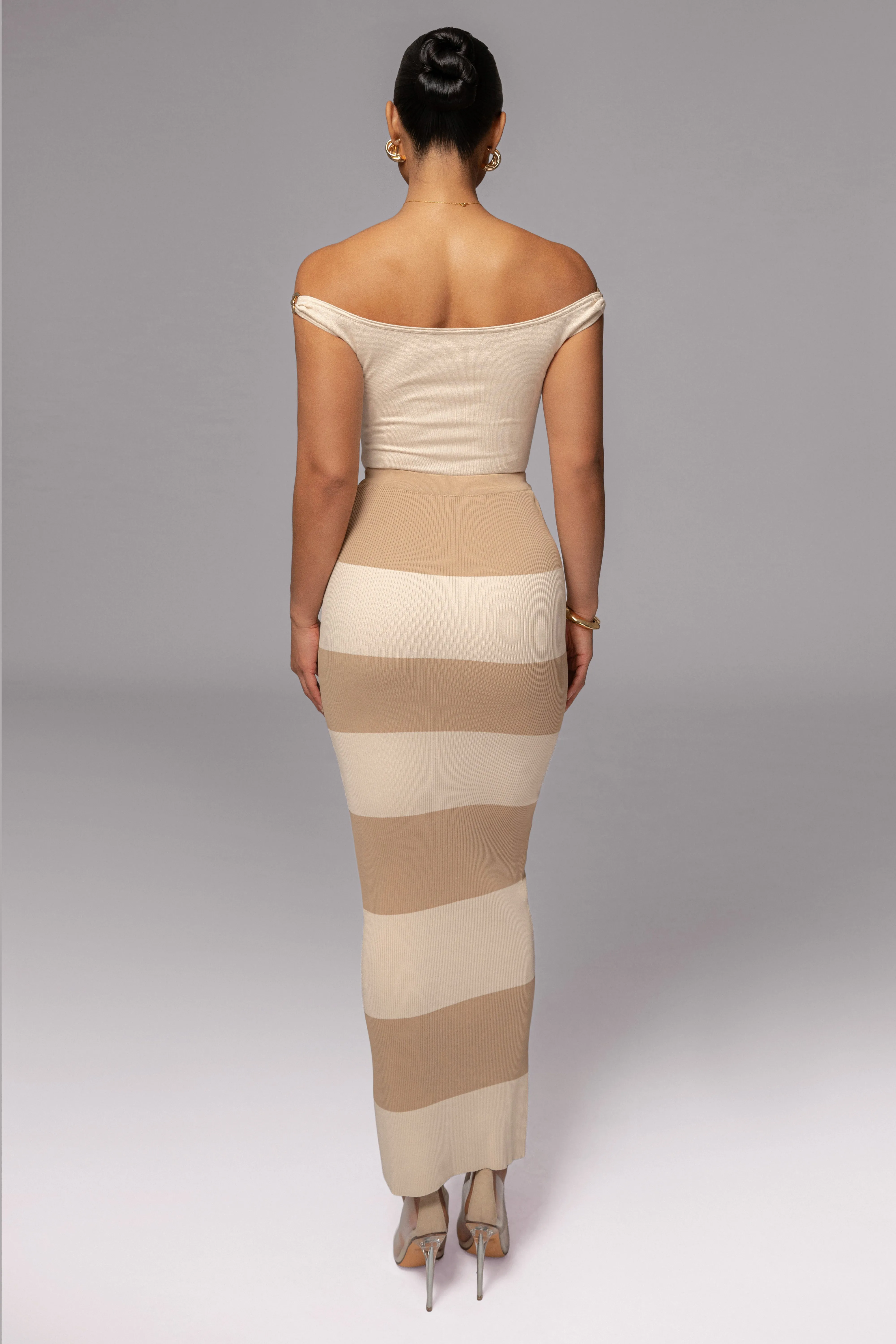 Ivory/Beige Jaide Maxi Knit Skirt