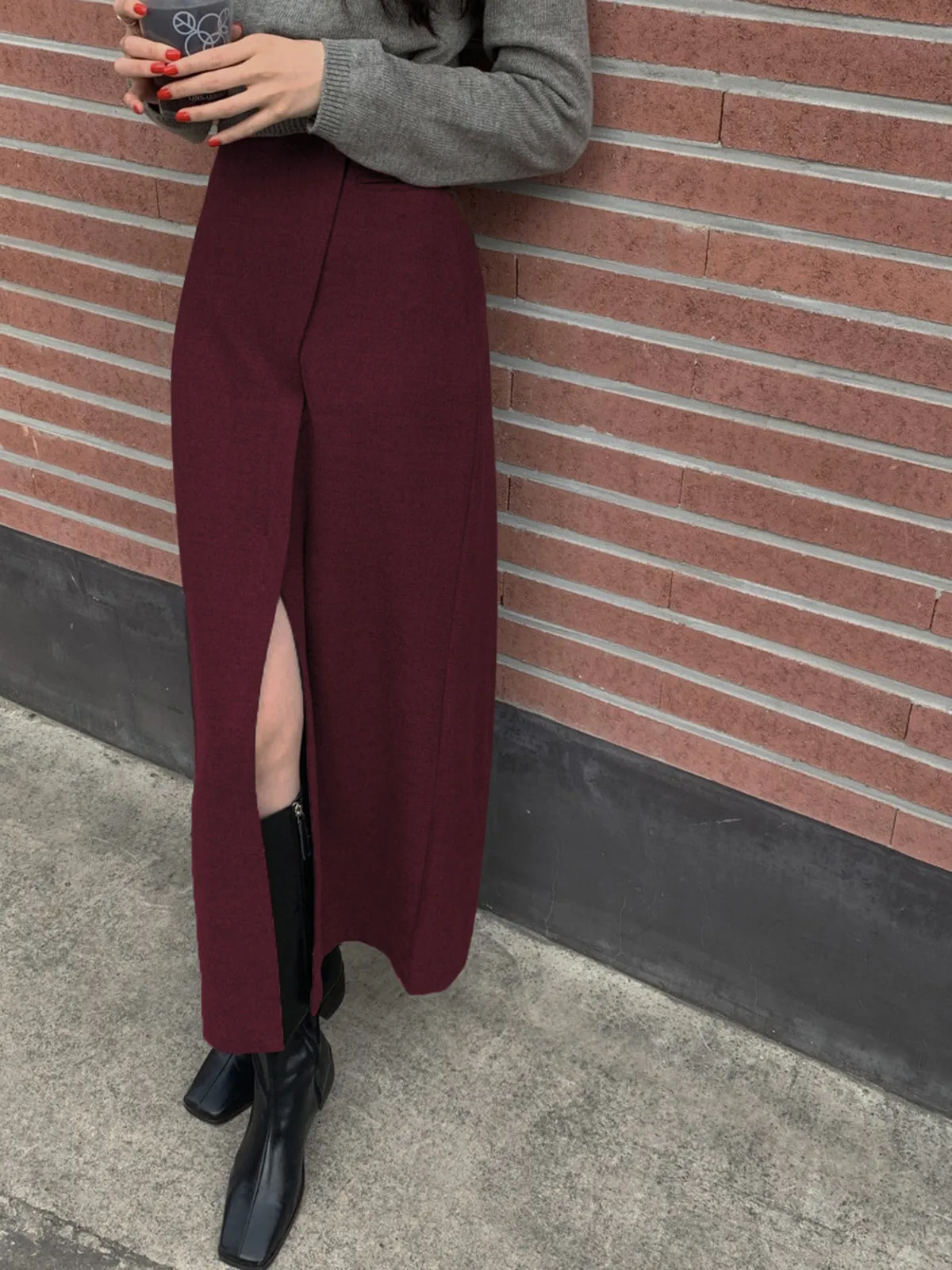 Ivyshape | Chic Maxi Skirt for Women In Fall Look