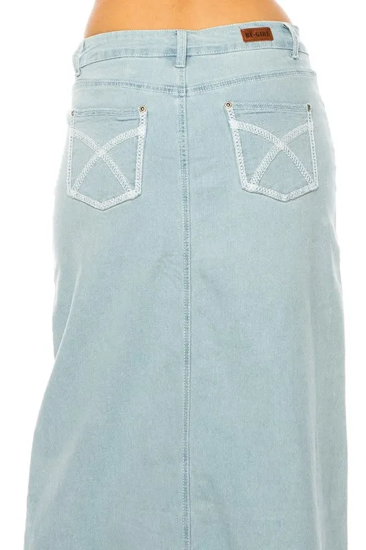 Kate Light Maxi Denim Skirt