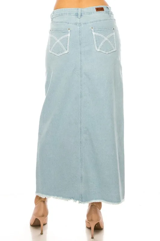 Kate Light Maxi Denim Skirt