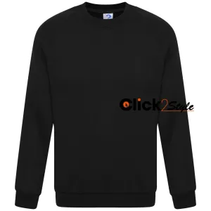 Kids Children Unisex School Uniform Plain Fleece Sweat Jumper Pullover -Black