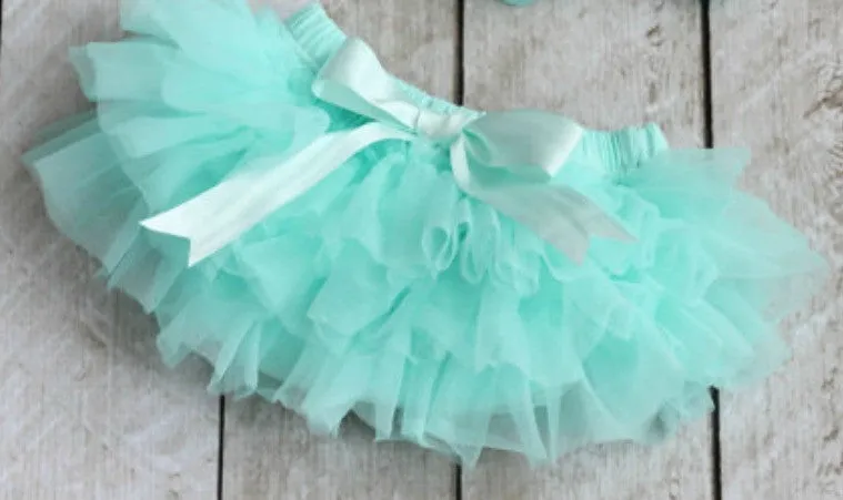 Kryssi Kouture Aqua Mint Tutu Diaper Bummie Covers with Bow
