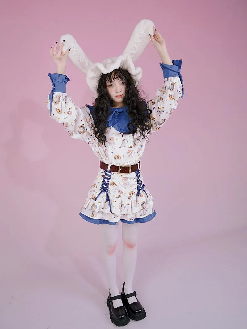 Lace-up Unique Layered Tiered Pop Skirt