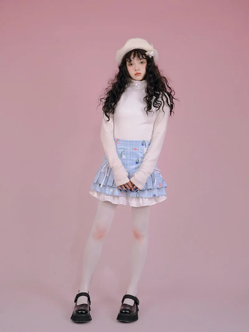 Lace-up Unique Layered Tiered Pop Skirt