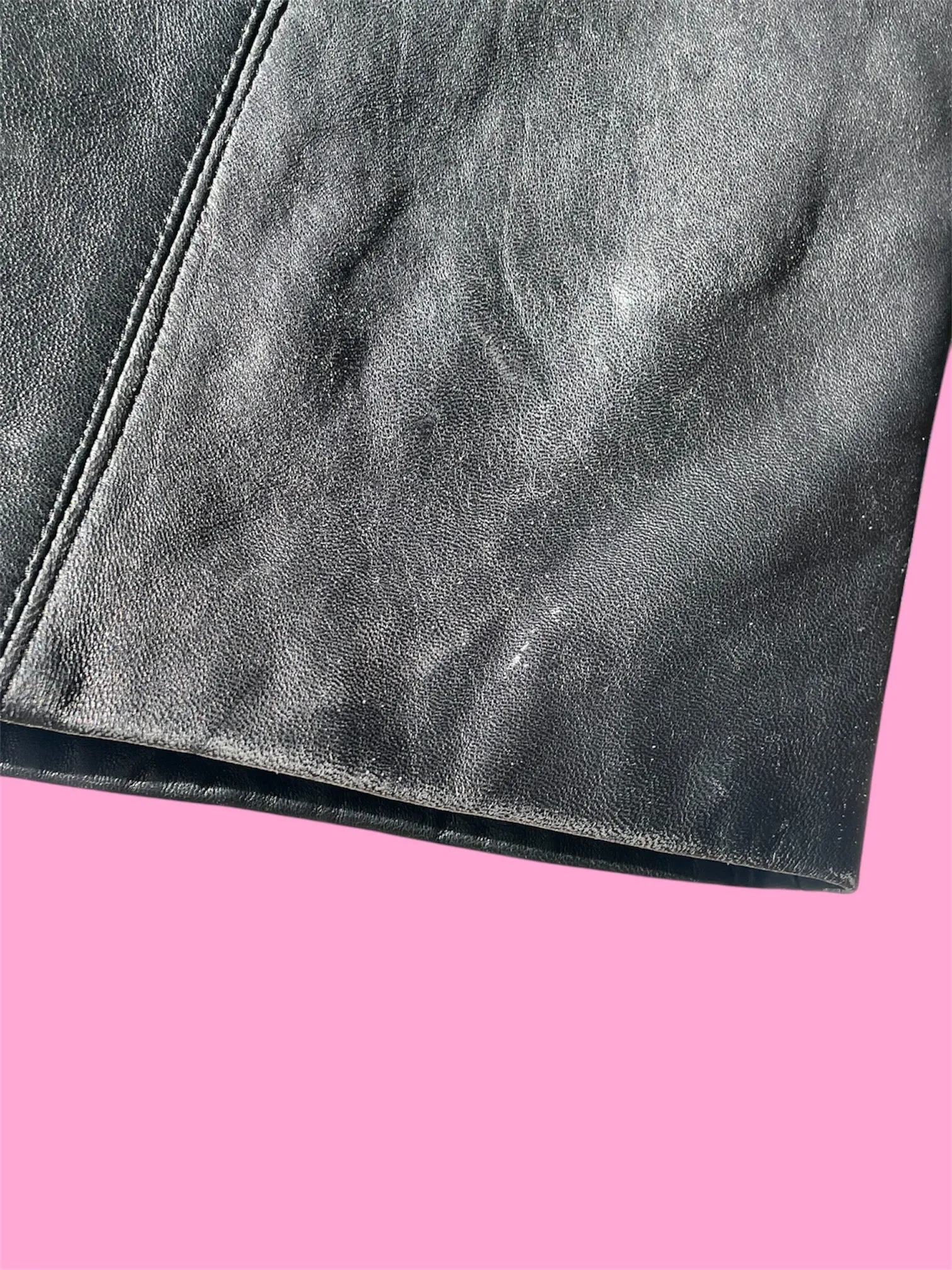 Leather pencil skirt