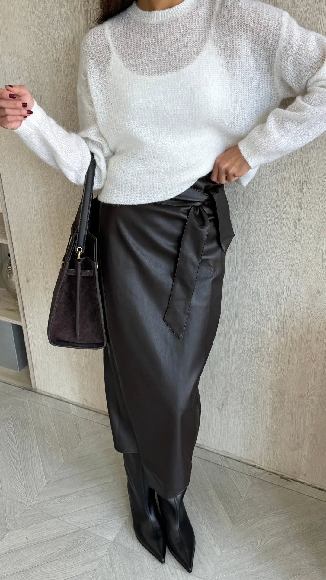 LIVIA WRAP SKIRT - ESPRESSO