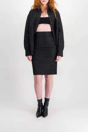Logo quilted mini skirt