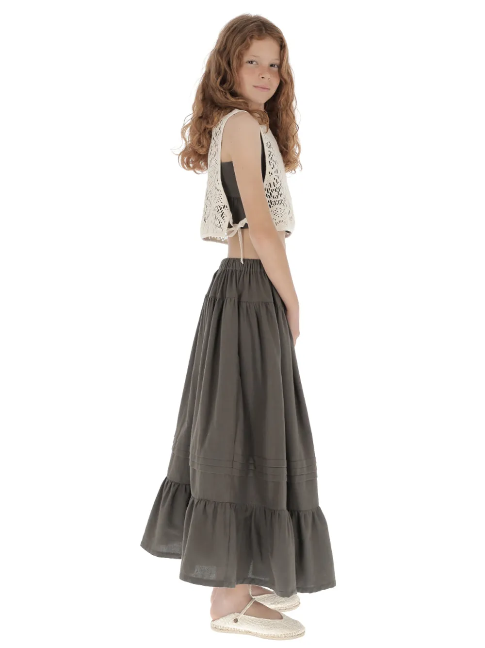 Long Ruffle Skirt