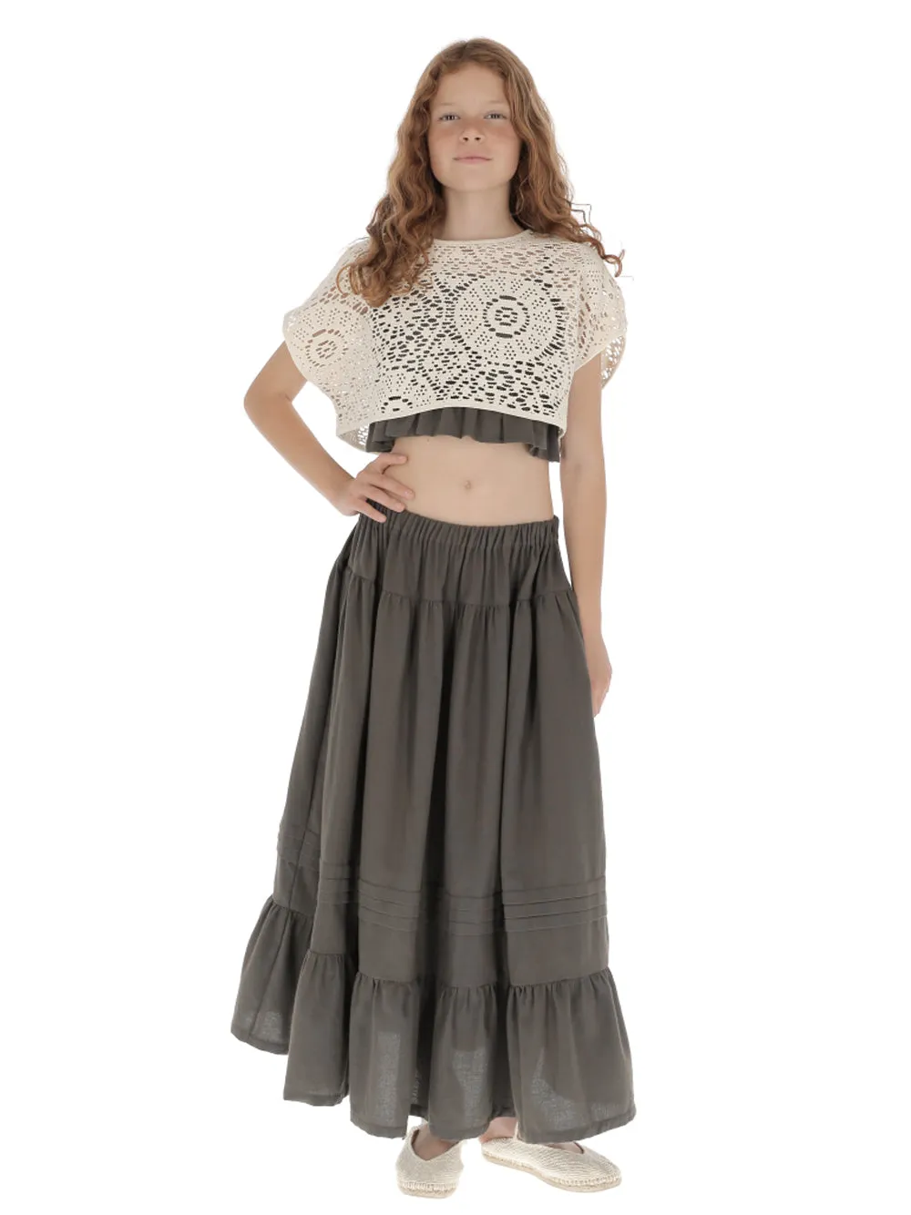Long Ruffle Skirt