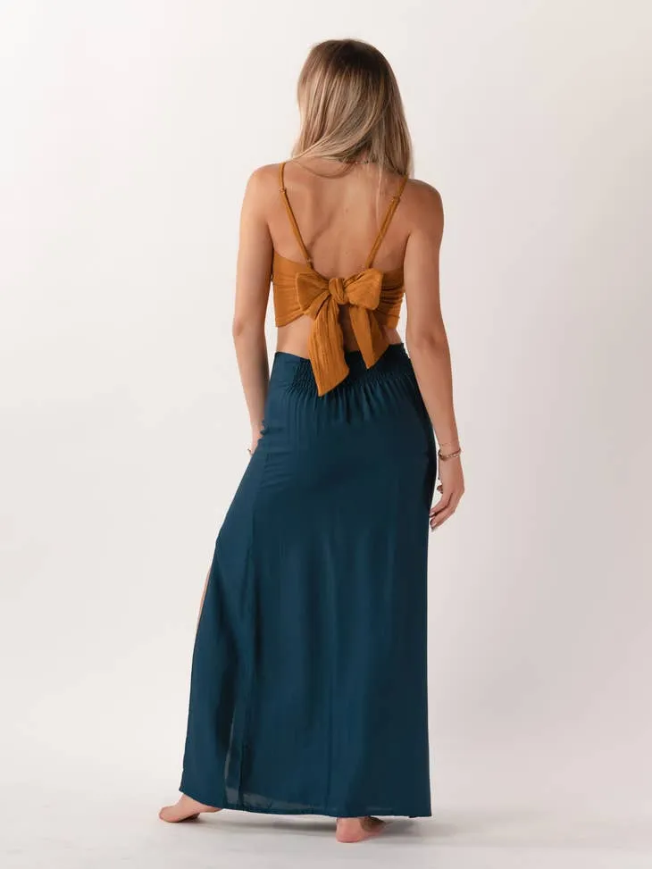 LOTUS AND LUNA MAXI SKIRT DEEP TEAL