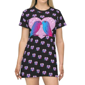 Lovers All Over Print T-Shirt Dress