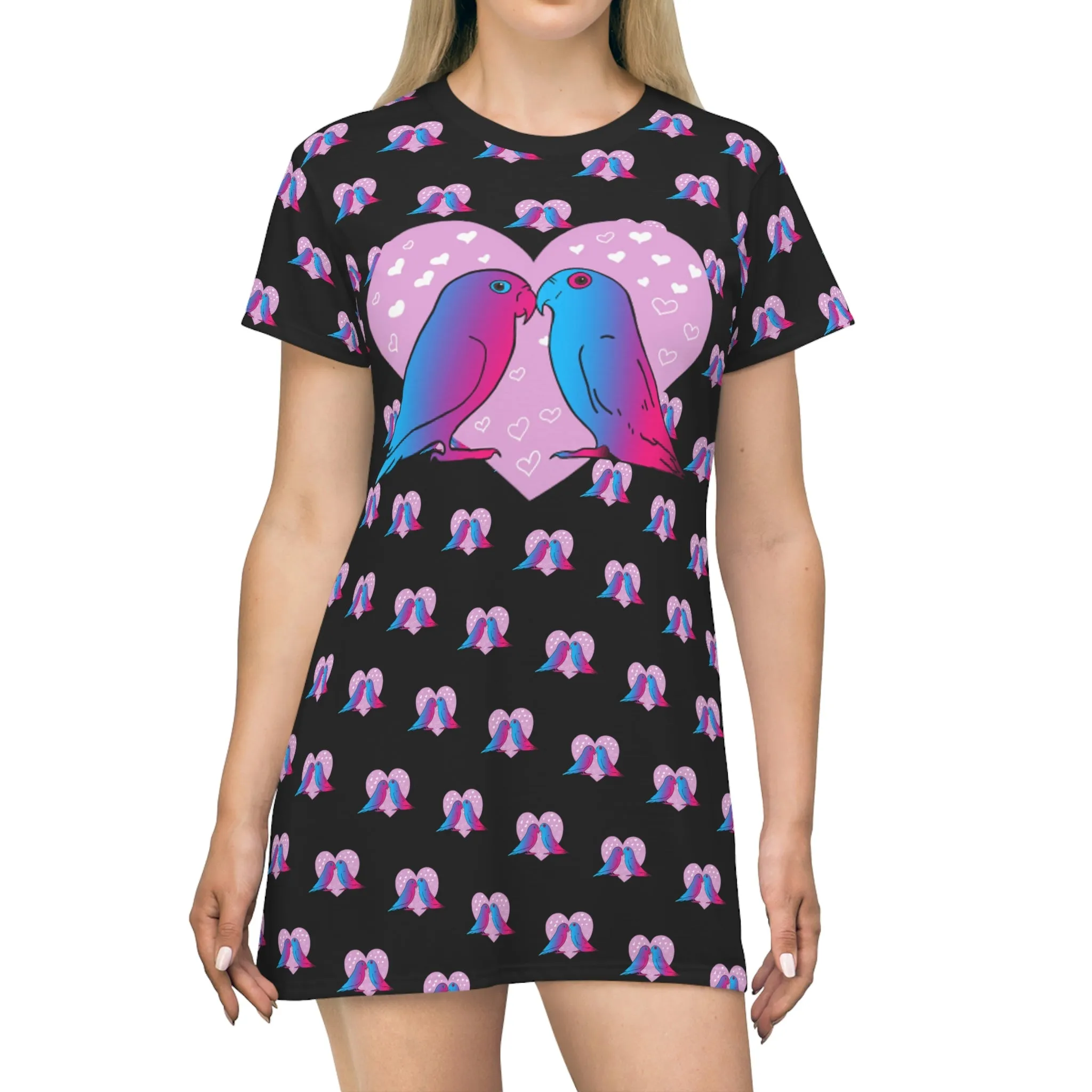 Lovers All Over Print T-Shirt Dress