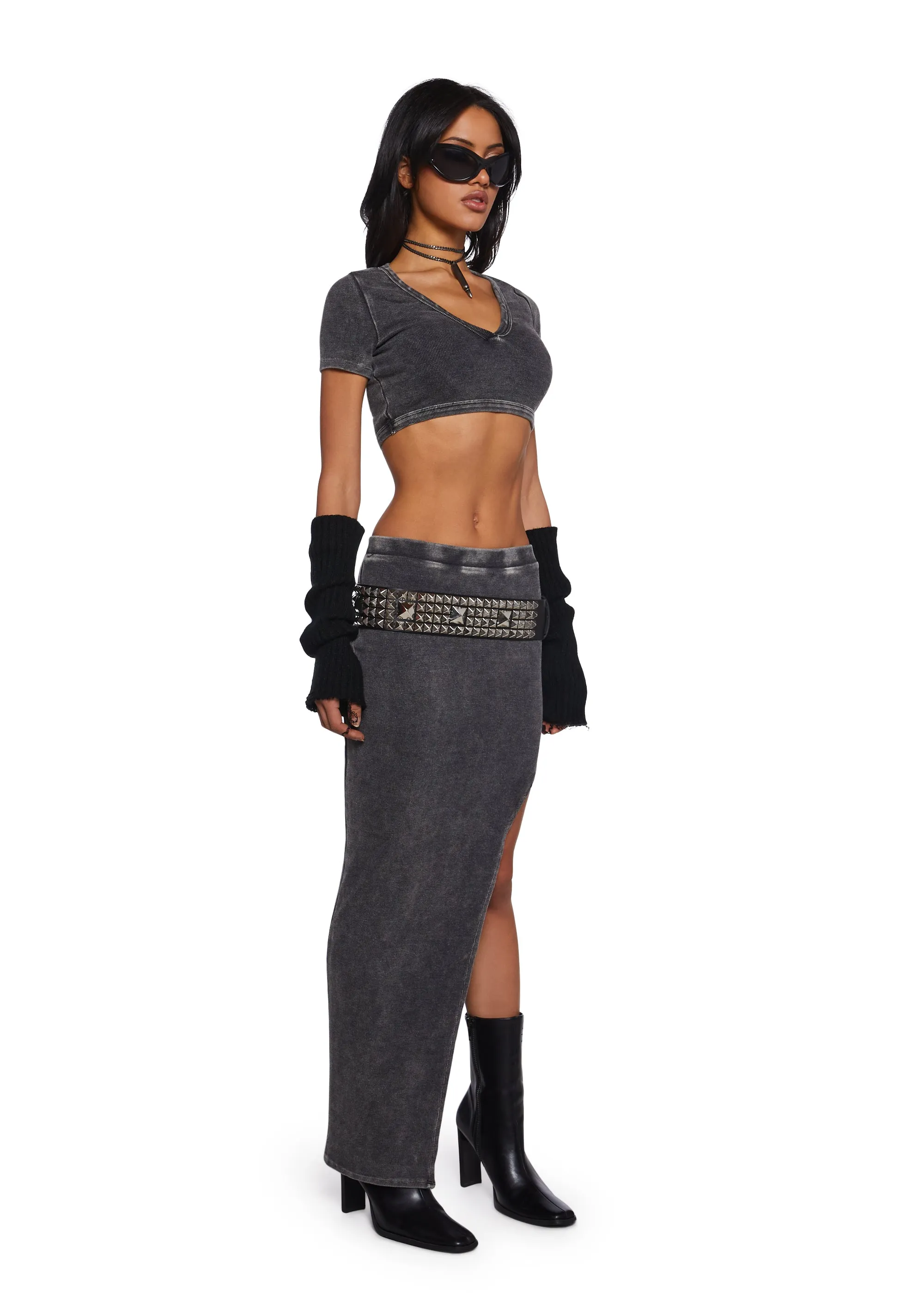 Lust Pulse Skirt Set - Black
