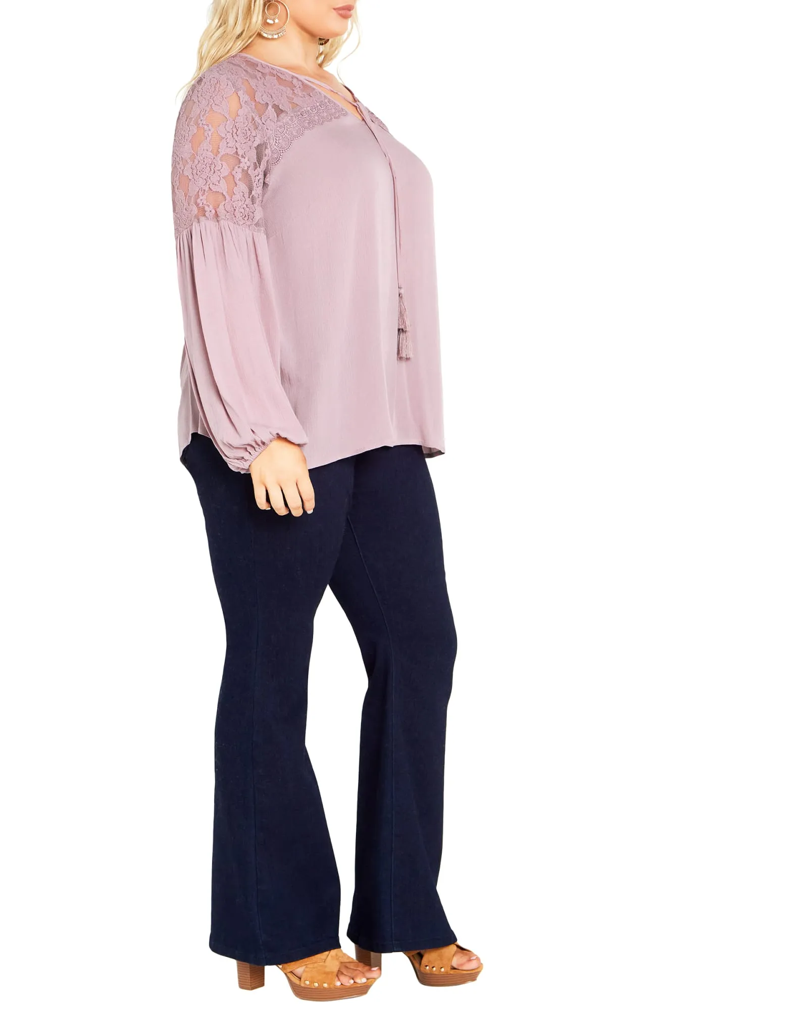 Marcia Lace Top | Mauve