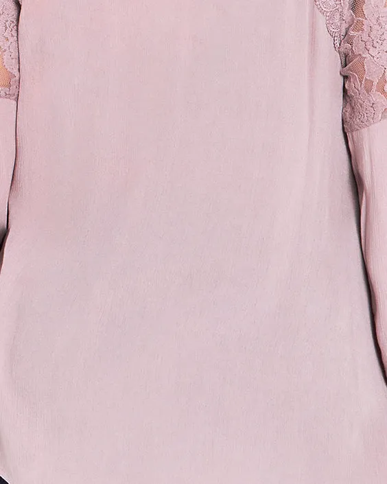 Marcia Lace Top | Mauve