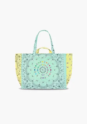 MAXI CABAS QUILTED MINT PALE YELLOW