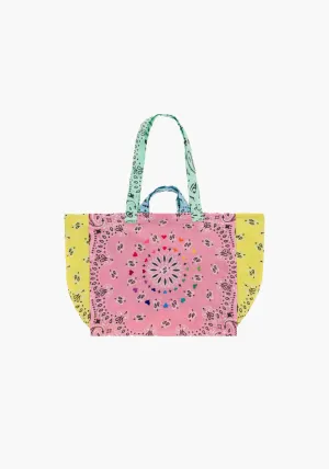 MAXI CABAS QUILTED PALE PINK COLOURBLOCK