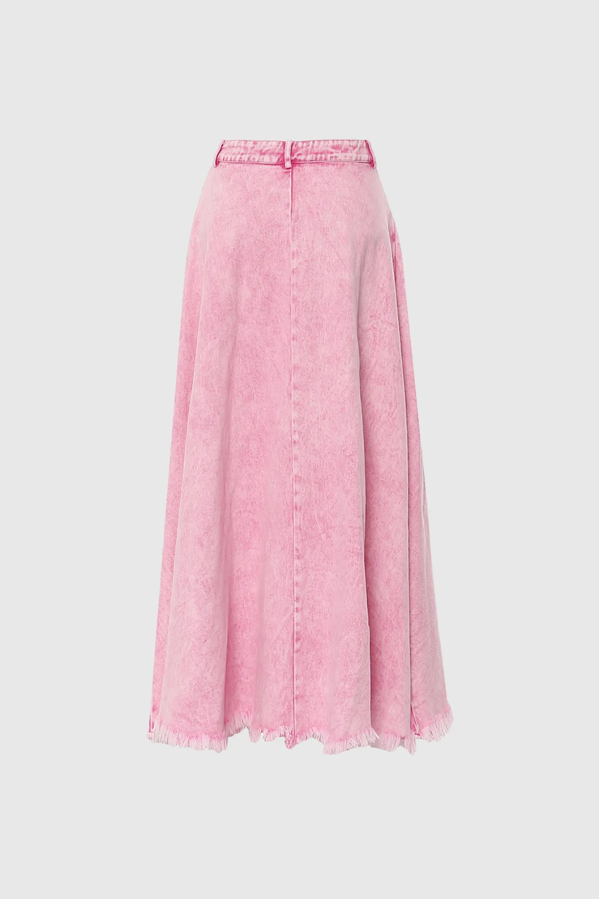 Maxi Denim Skirt In Pink
