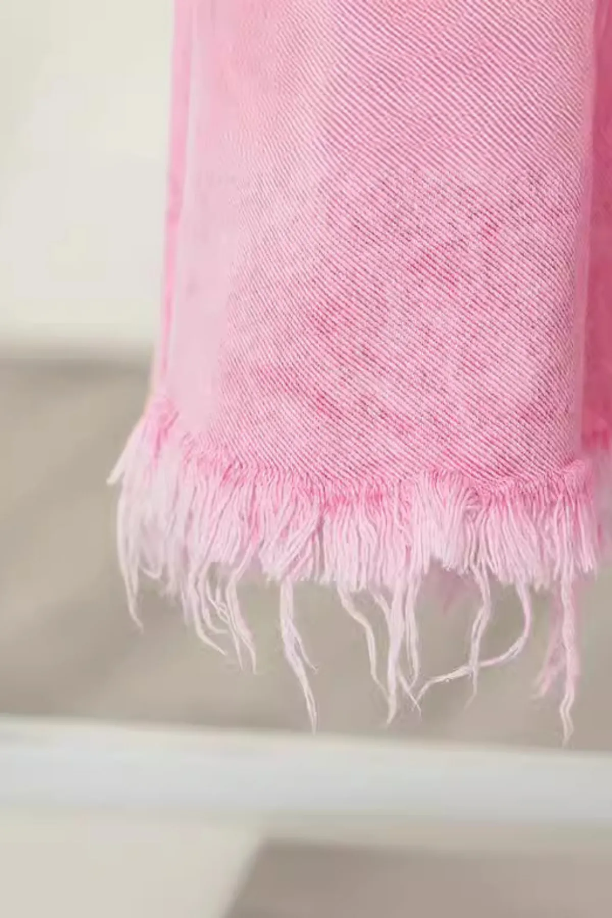 Maxi Denim Skirt In Pink