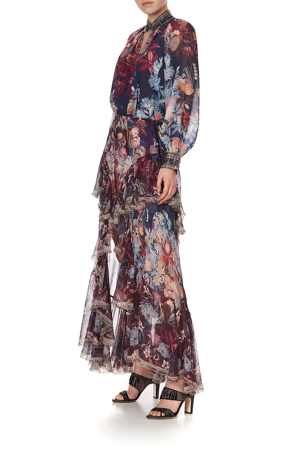 MAXI SKIRT WITH DOUBLE FRILL NOUVEEU NIGHTS