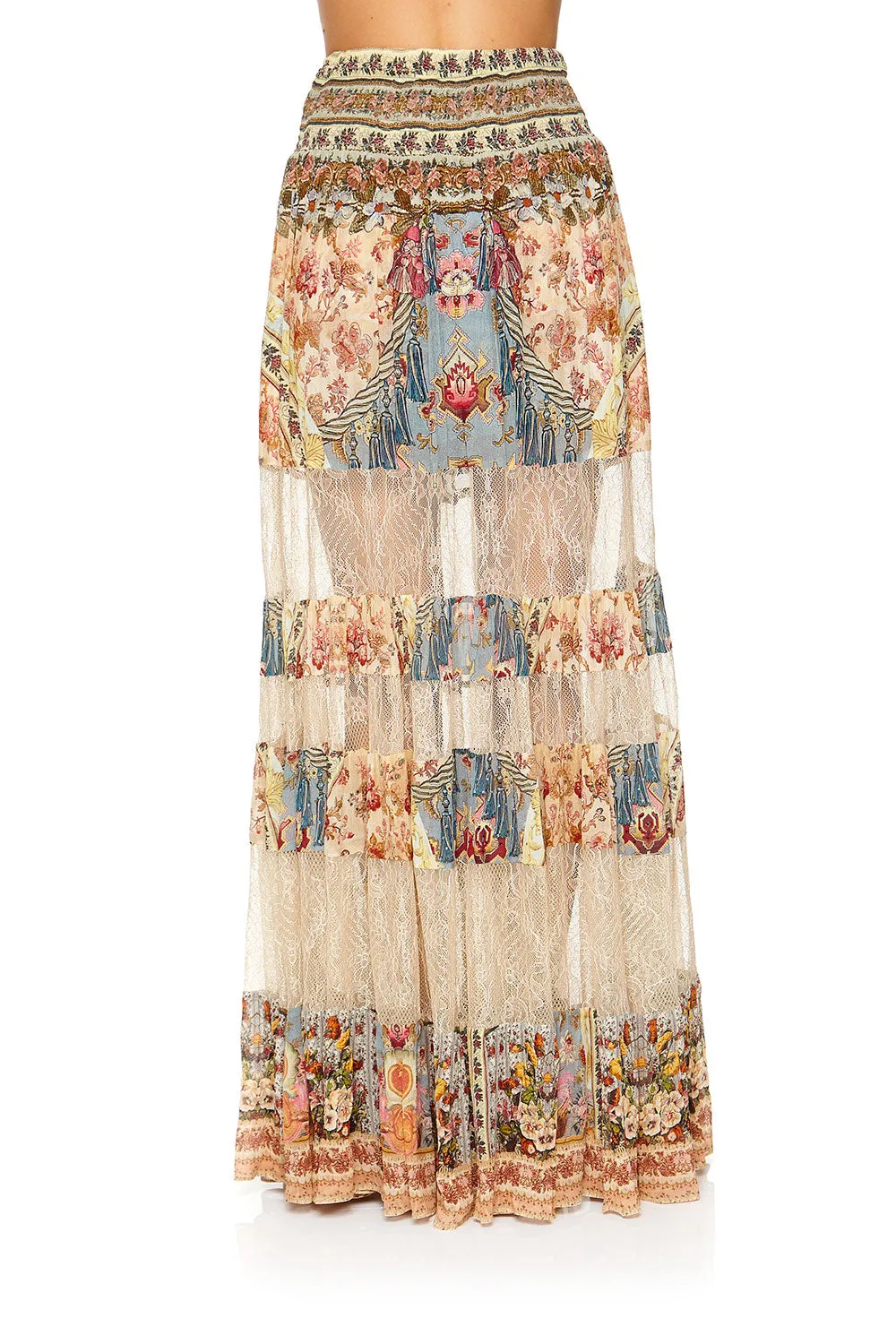 MAXI SKIRT WITH LACE INSERTS JEANNE QUEEN