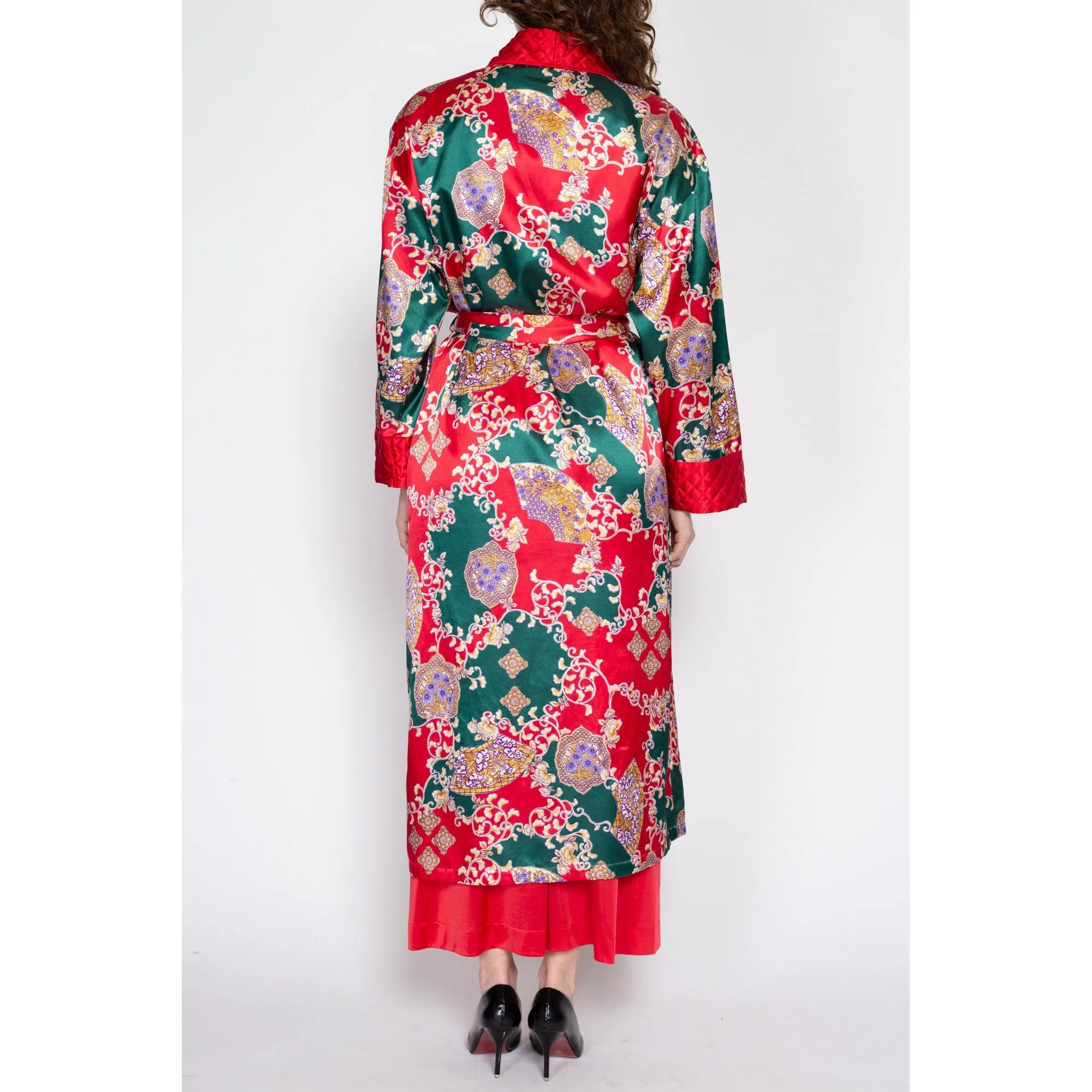 Med-Lrg 90s Victoria's Secret Red Quilted Satin Christmas Robe