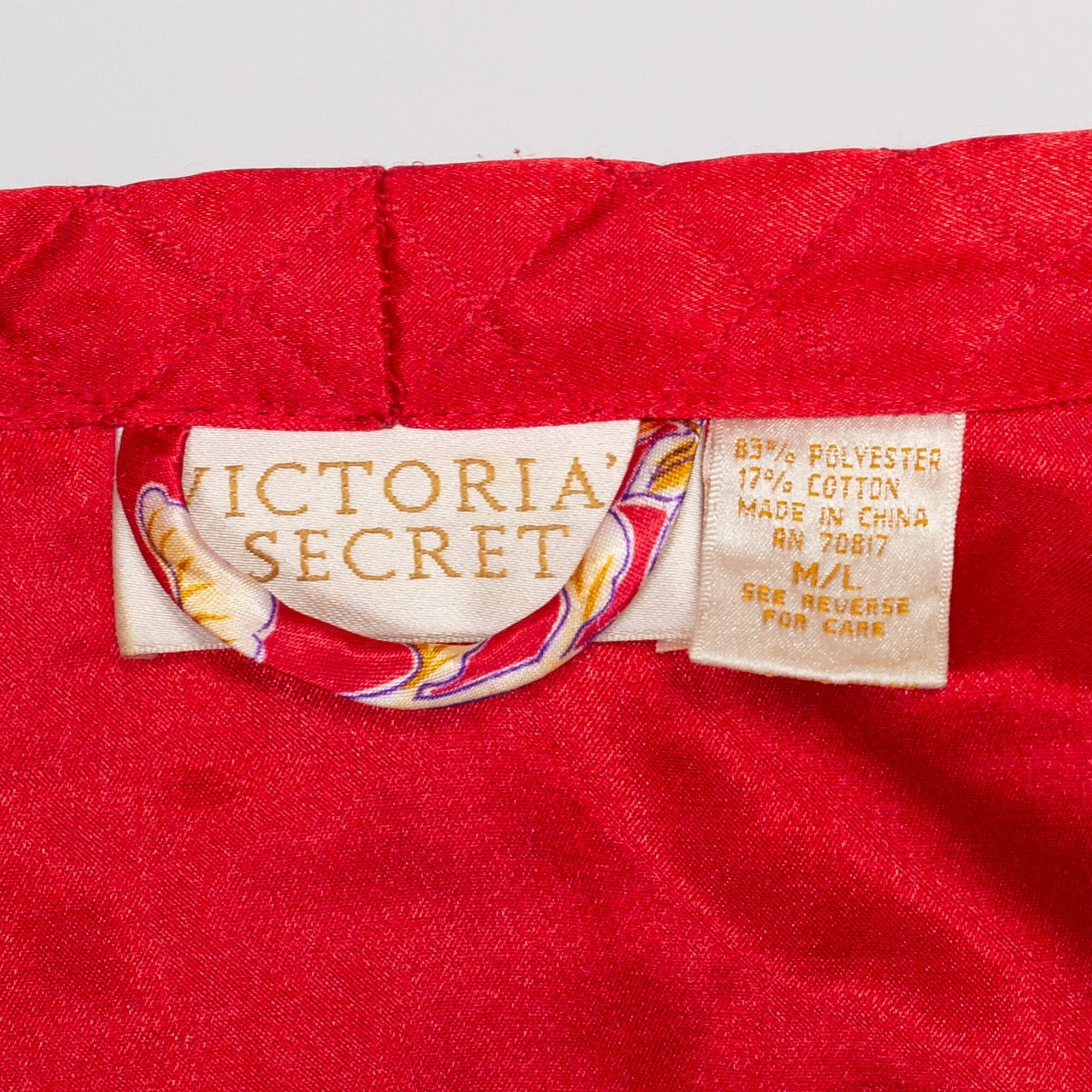 Med-Lrg 90s Victoria's Secret Red Quilted Satin Christmas Robe