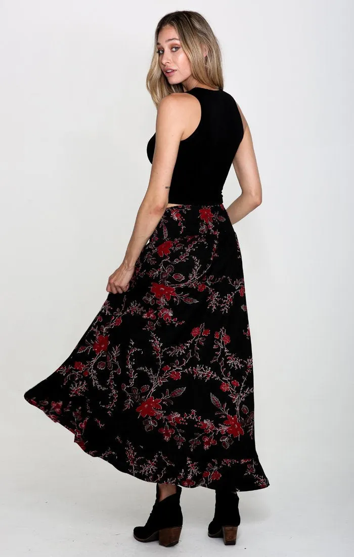 MIDNIGHT BLOSSOM MAXI SKIRT