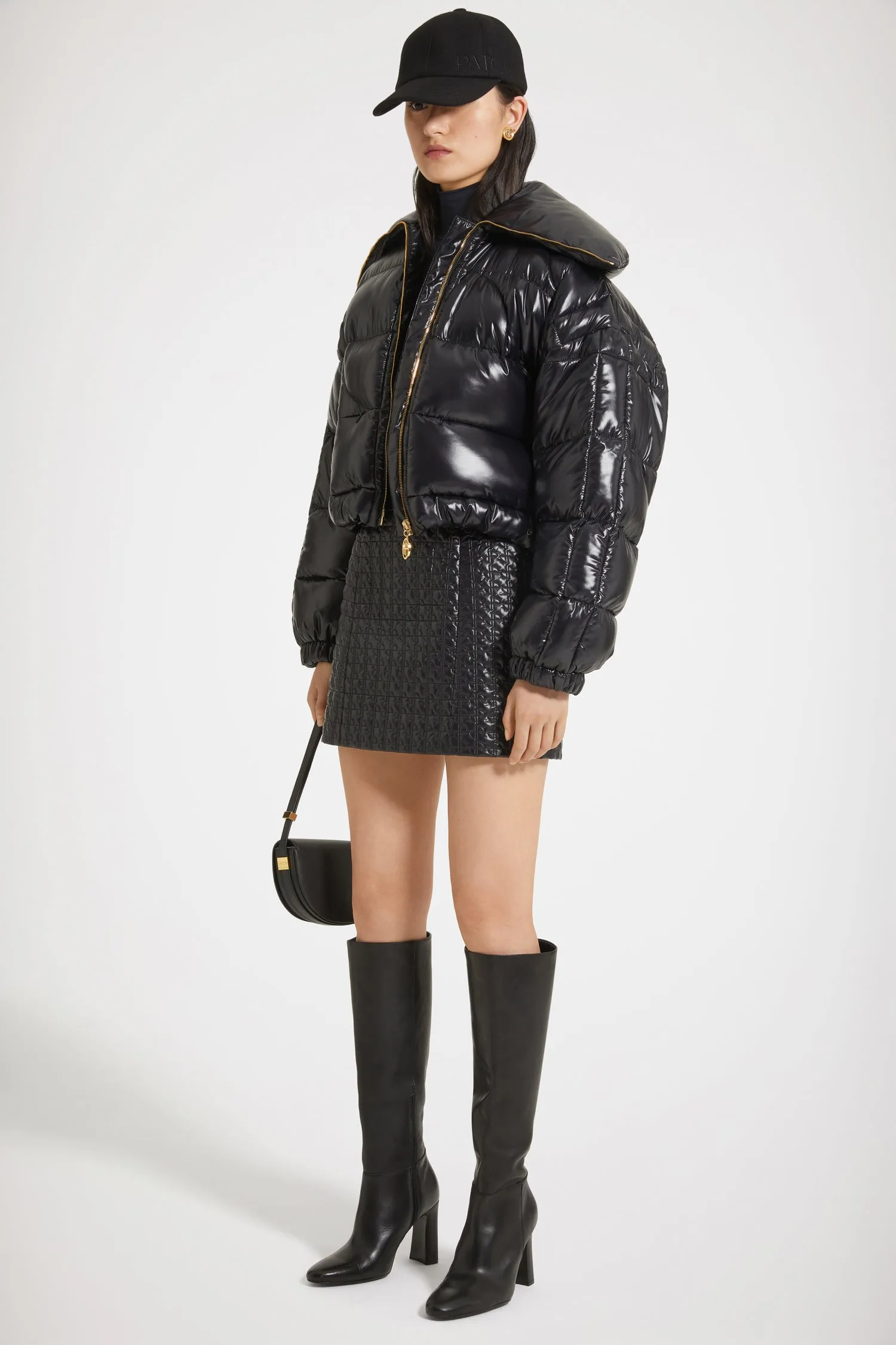 Mini skirt in eco-friendly quilted nylon