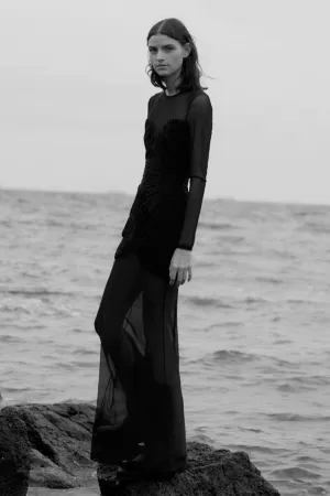 Misha Collection Talitha Fine Mesh Maxi Dress