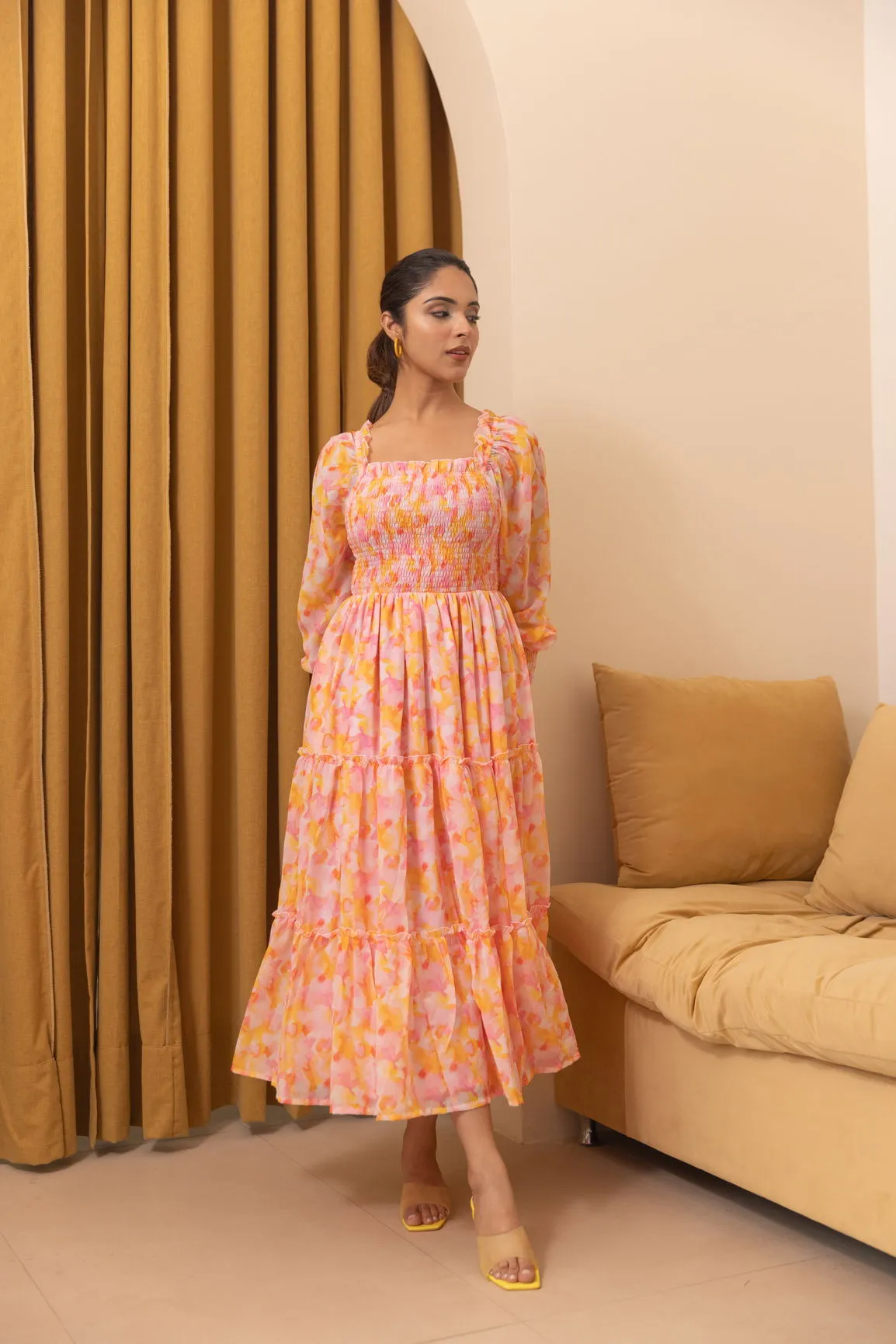 MULTI SMOCKED MAXI
