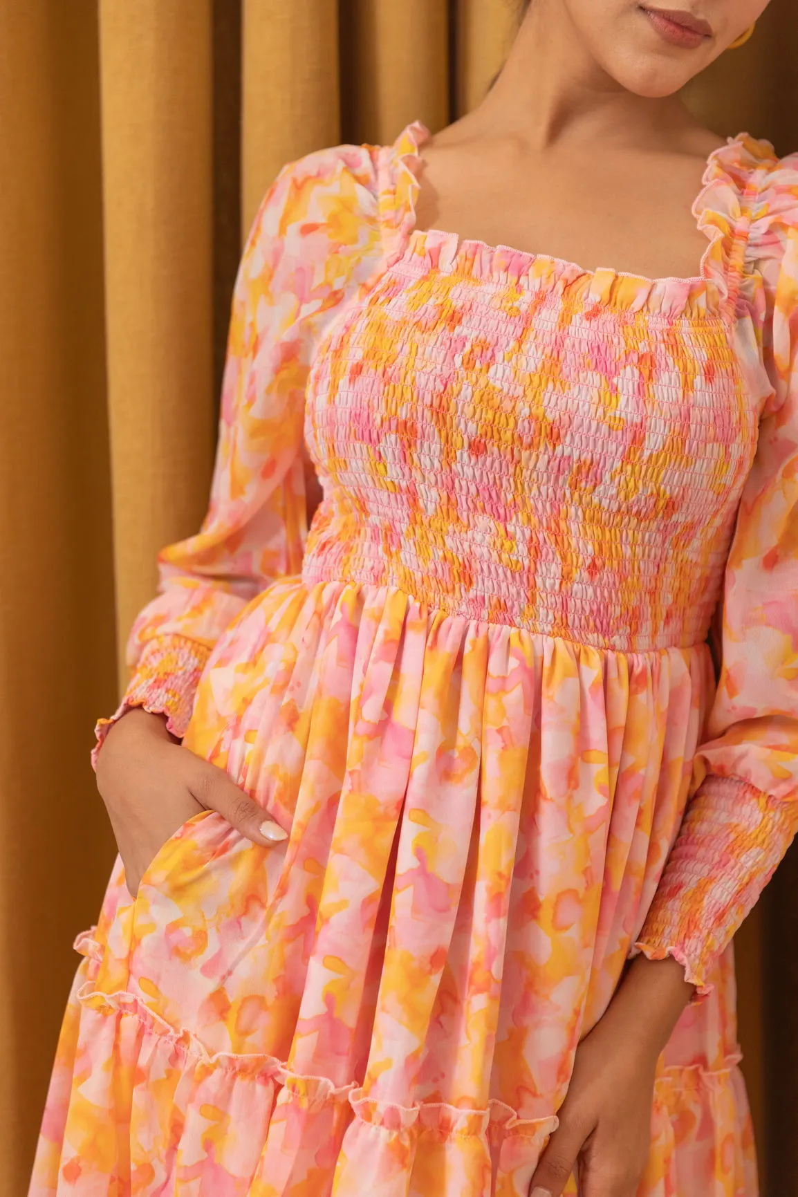 MULTI SMOCKED MAXI