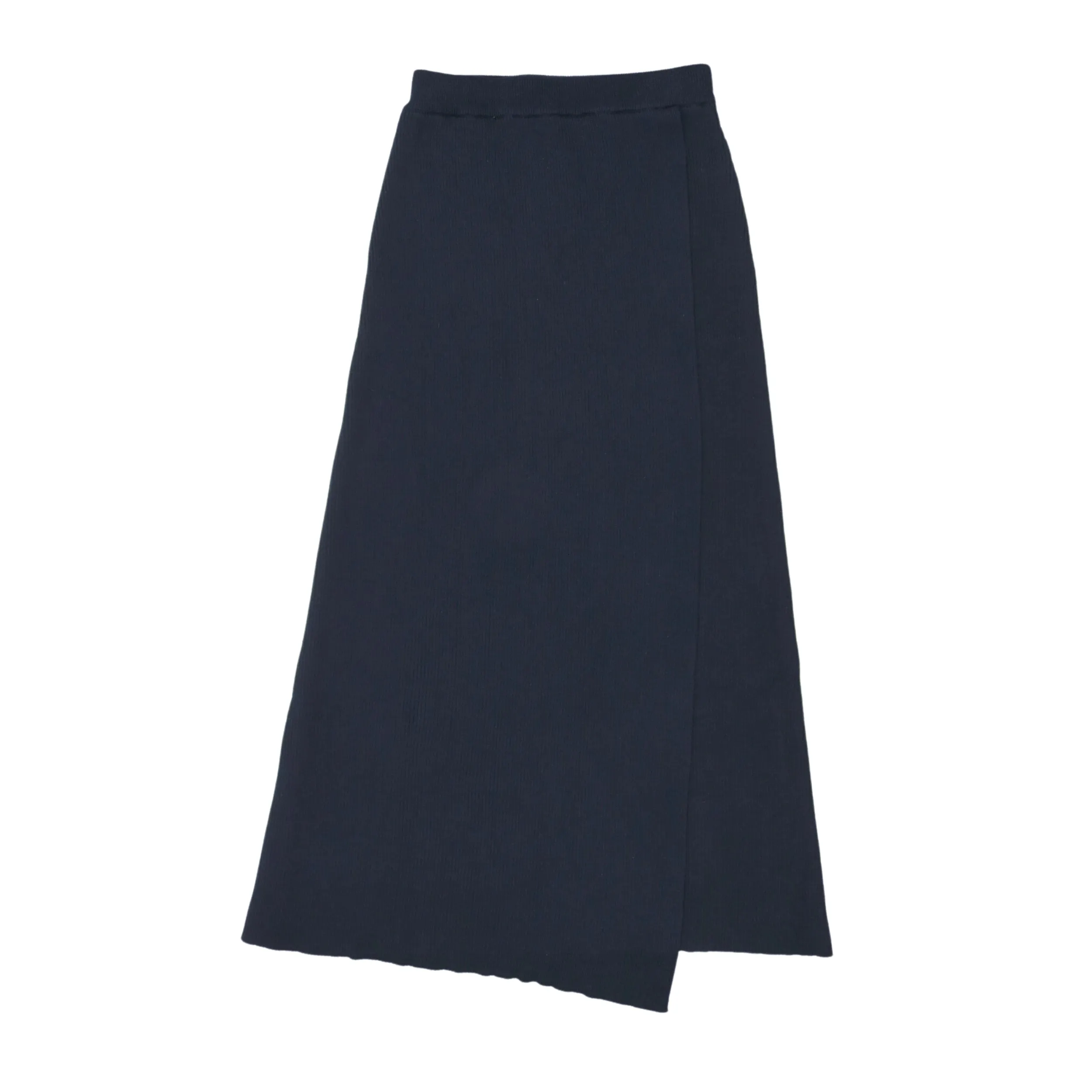 Navy Knit Wrap Skirt