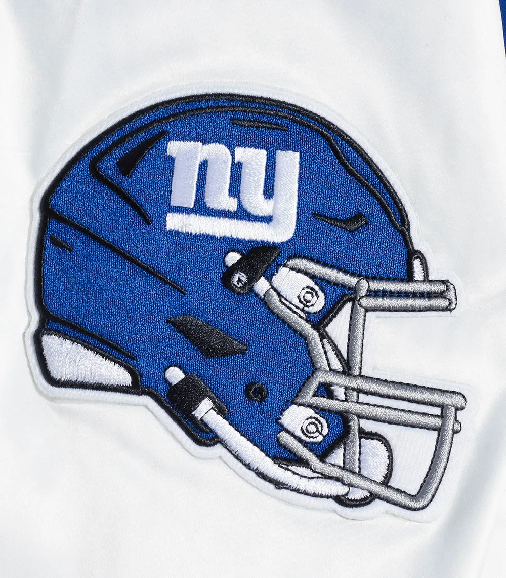 NFL NEW YORK GIANTS ROSES MEN'S SATIN JACKET (WHITE)