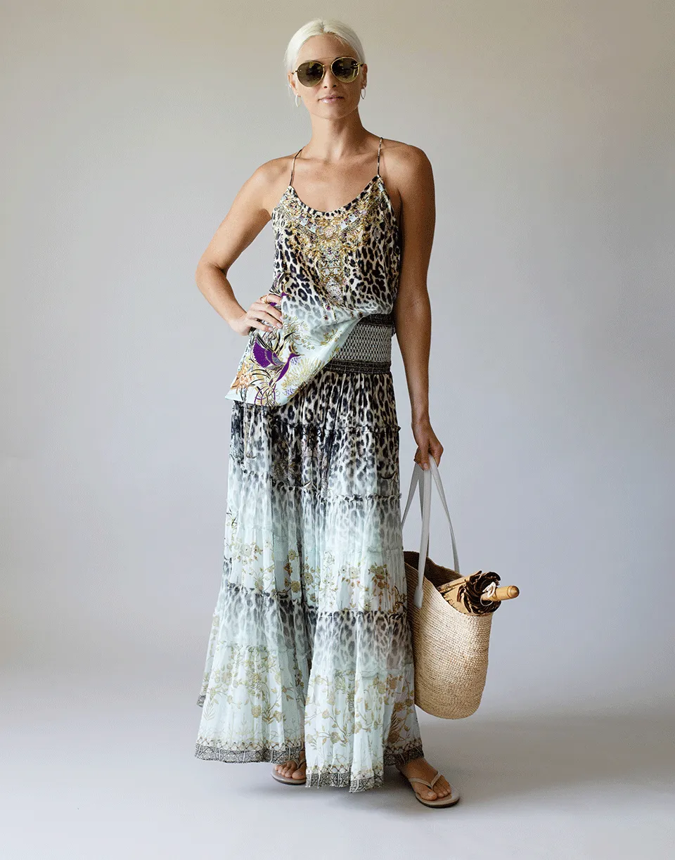 Nomadic Nymph Sheer Tiered Maxi Skirt