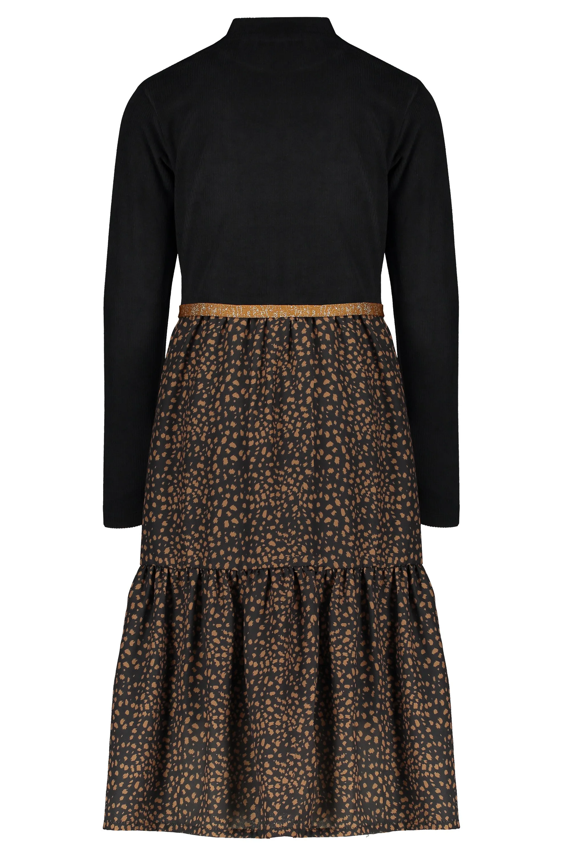 NoNo Mikado maxi dress with velours rib top woven skirt