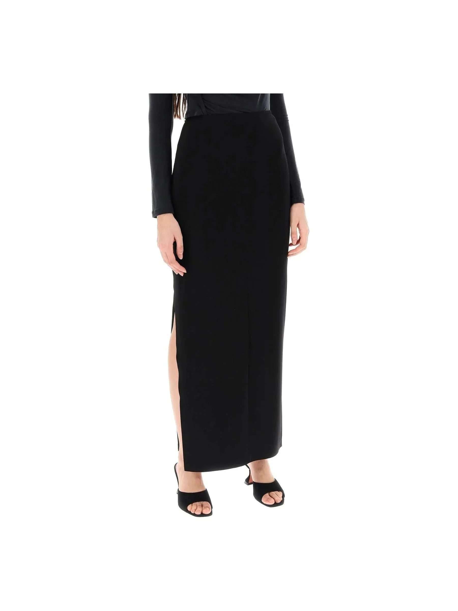 Norma Kamali Ruched Maxi Skirt