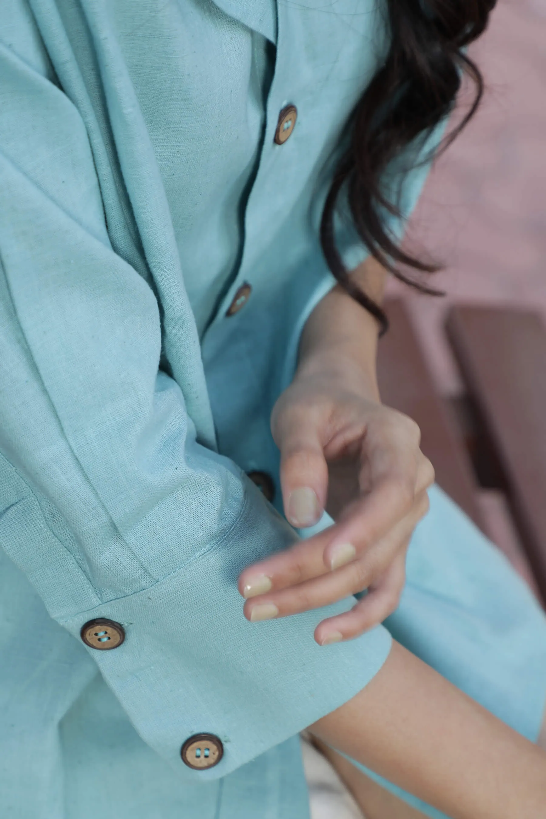 Ocean Blue Kala Cotton Shirt for Women