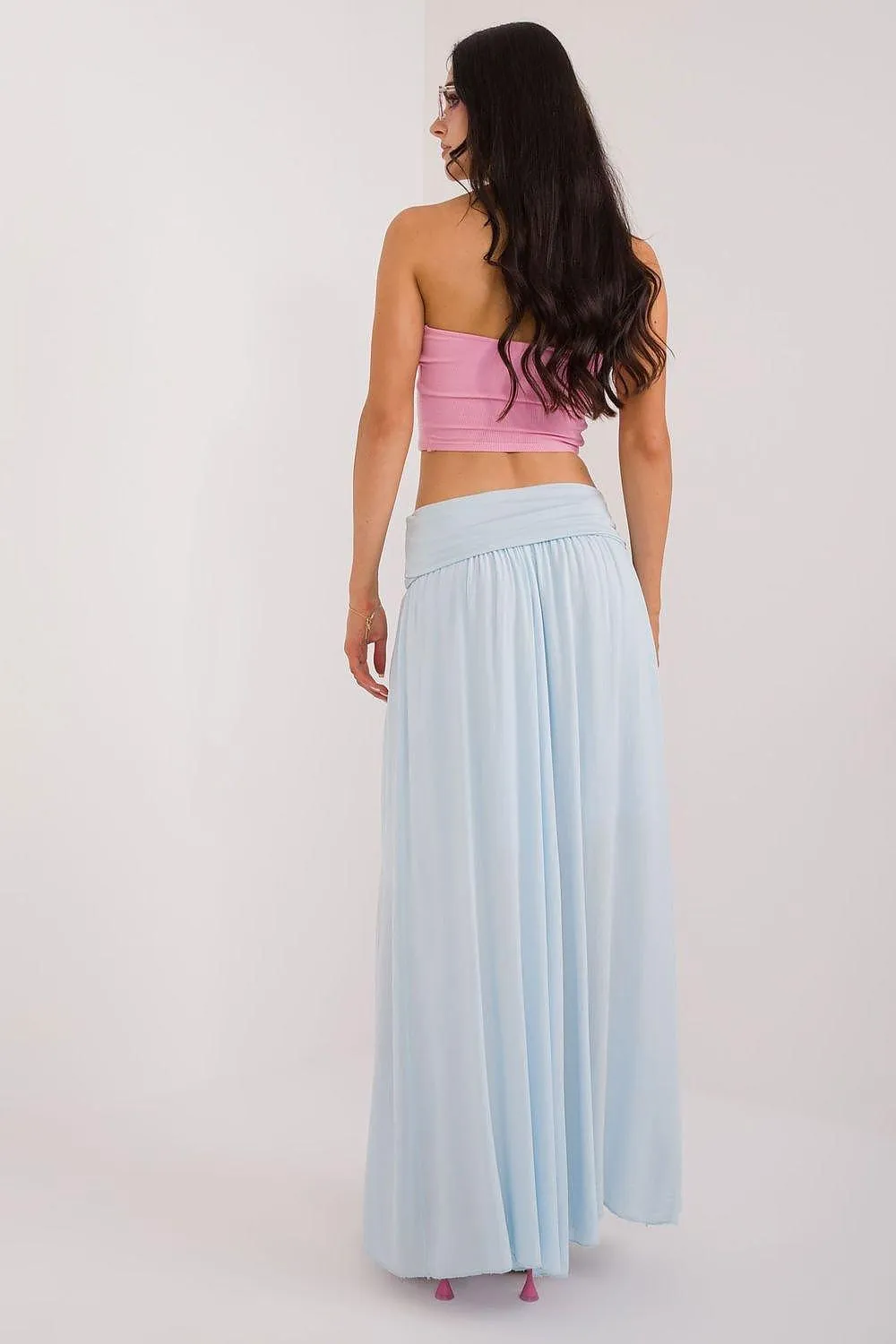 Och Bella smooth, solid material casual maxi skirt