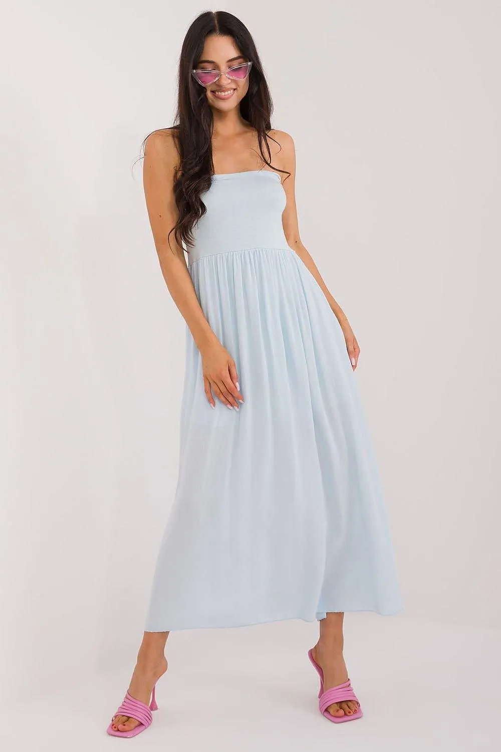 Och Bella smooth, solid material casual maxi skirt